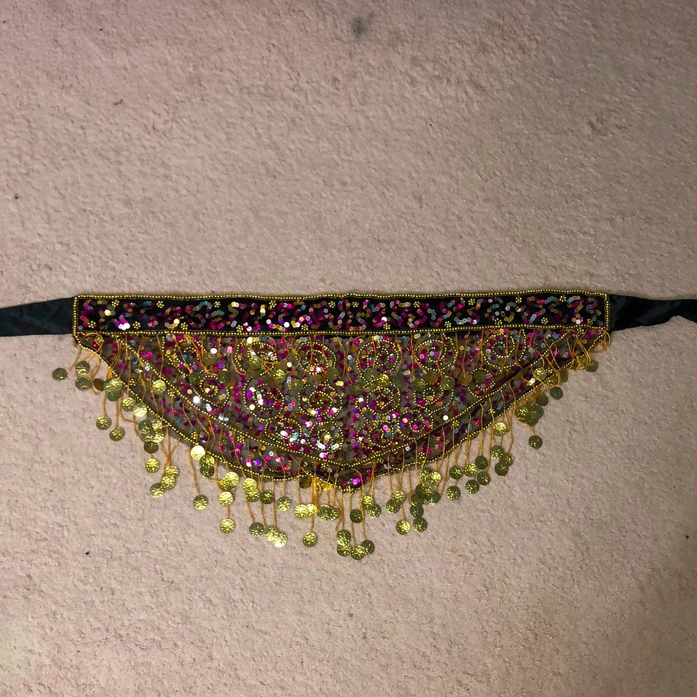 Gold and pink sequin skirt wrap